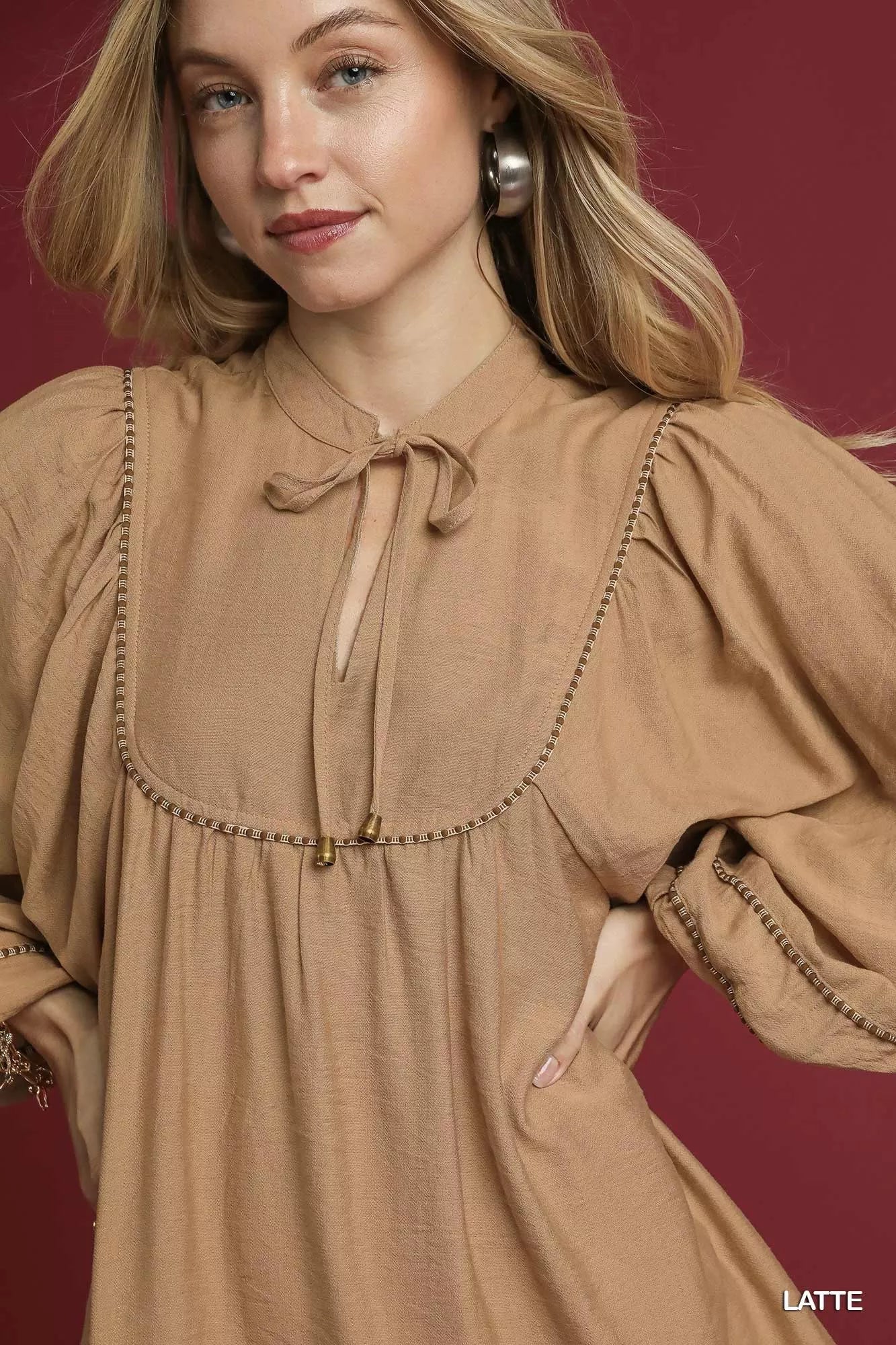 Umgee Boho Mini Dress with Trim Detail - Perfect Peasant Style for Any Occasion