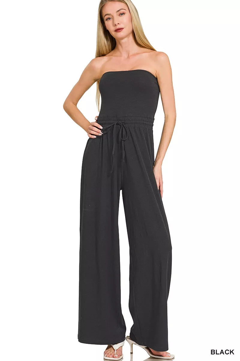 Zenana Jumpsuit with Drawstring Waist
