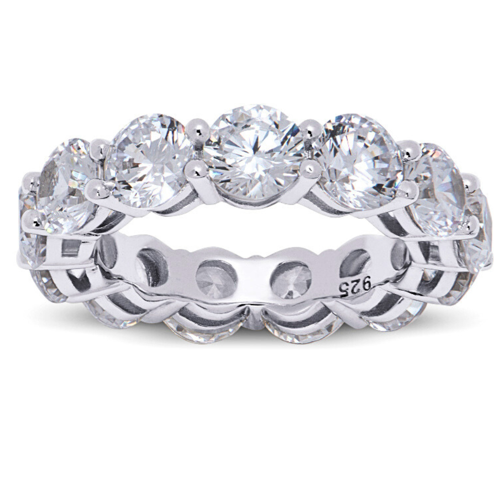 Evelyn Eternity Ring in Silver - Bold and Beautiful Attention Grabber!