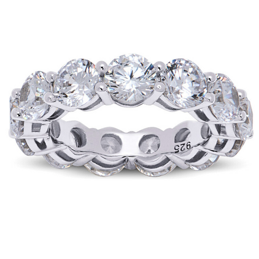 Evelyn Eternity Ring in Silver - Bold and Beautiful Attention Grabber!