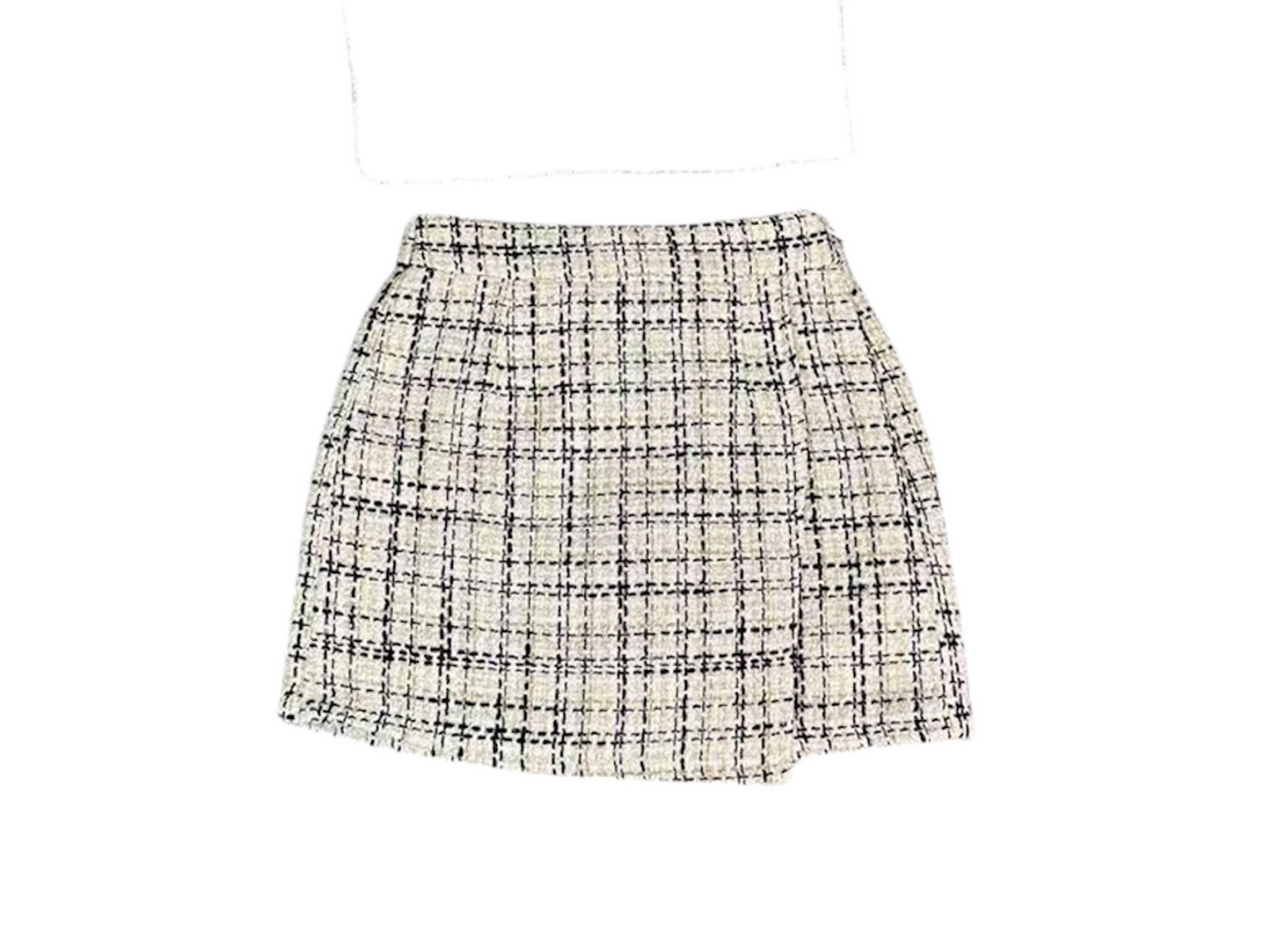 AA Black, white and gold Tweed Ruffle Skort