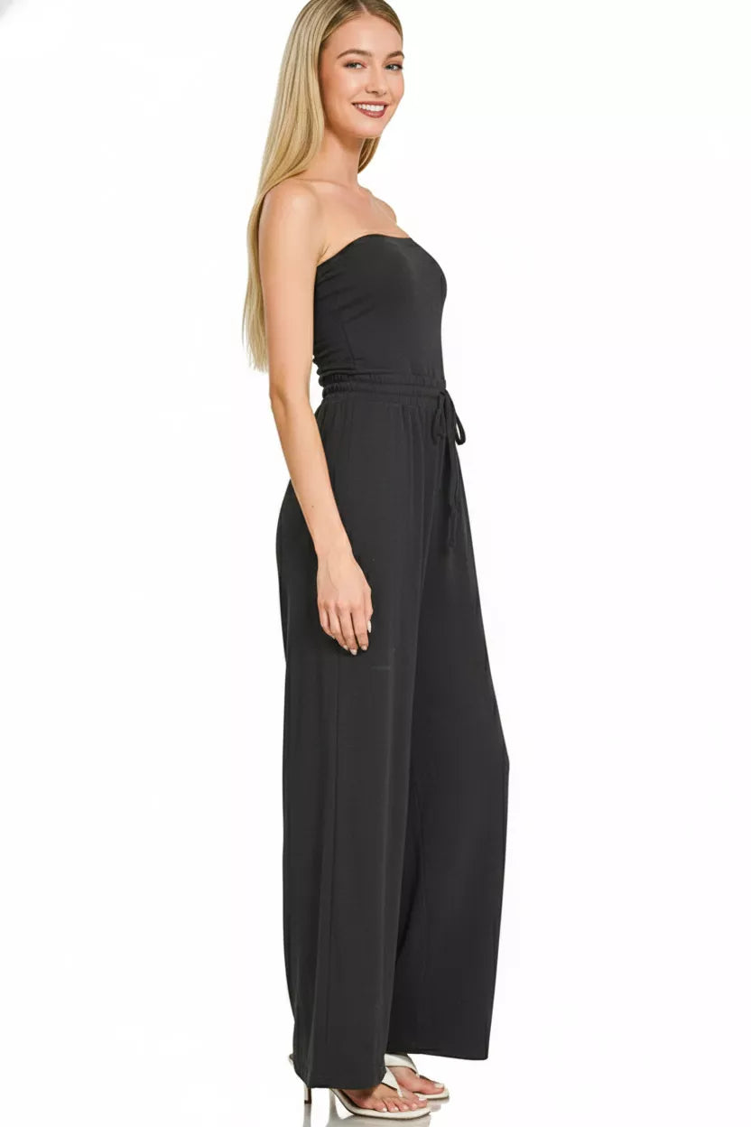 Zenana Jumpsuit with Drawstring Waist