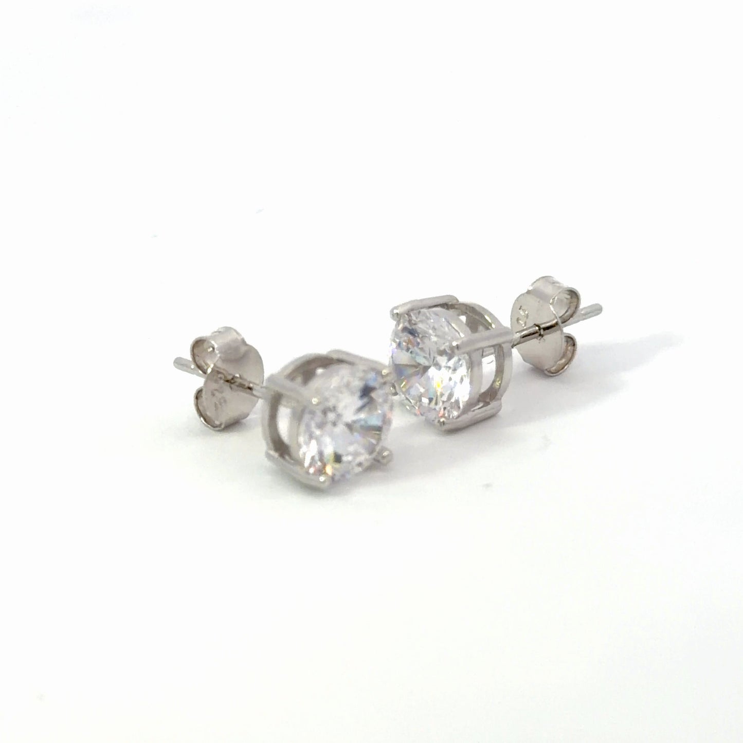 7mm Brilliant Stud Earrings Finished in Rhodium