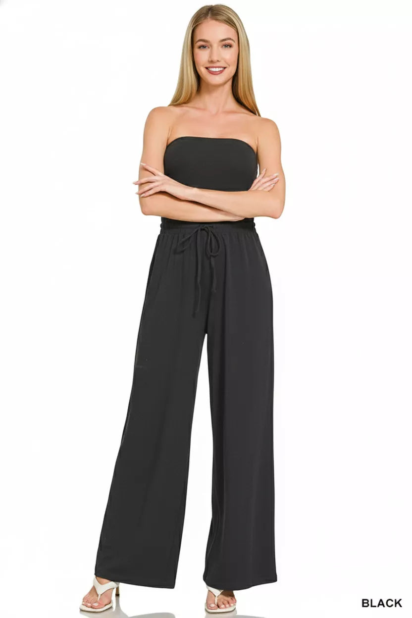 Zenana Jumpsuit with Drawstring Waist
