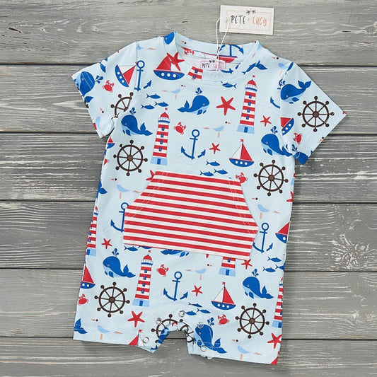 Anchors Away Boy Romper
