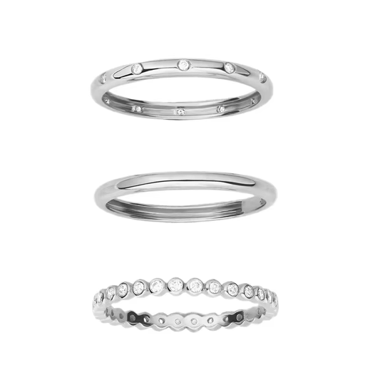 Apex Stacked Statement Rings in Silver - The Perfect Trio!