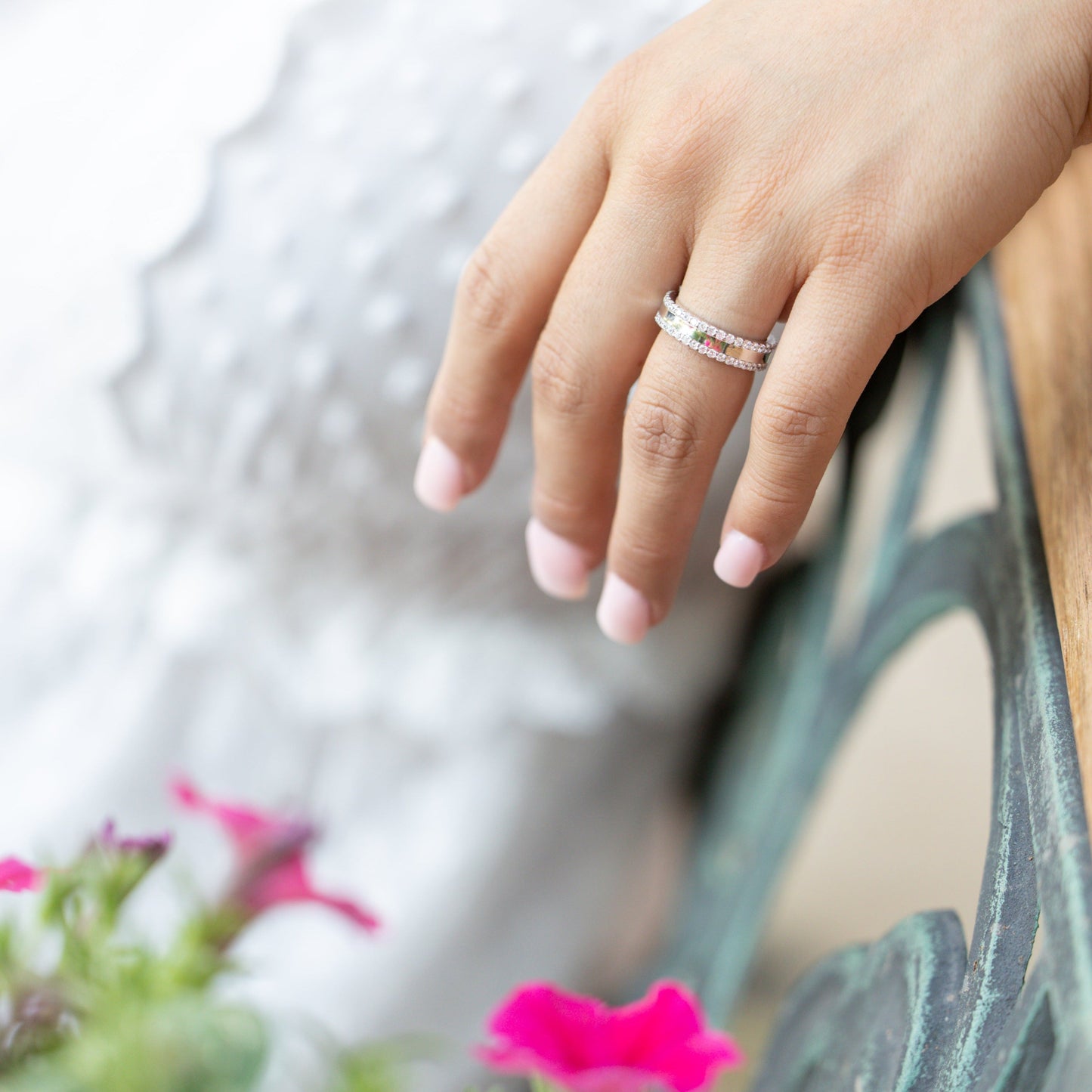 Macey Eternity Ring in Silver - Double the Shine x Infinity
