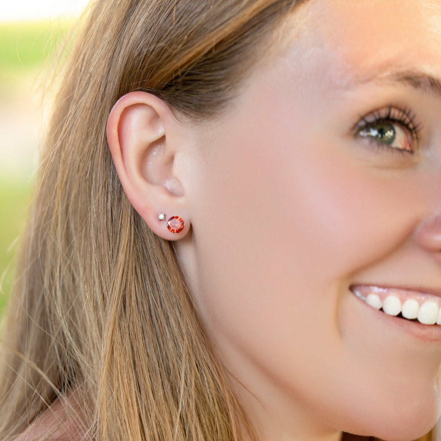 Garnet Birthstone Earrings in Silver - Celebrate Your January Birthday!