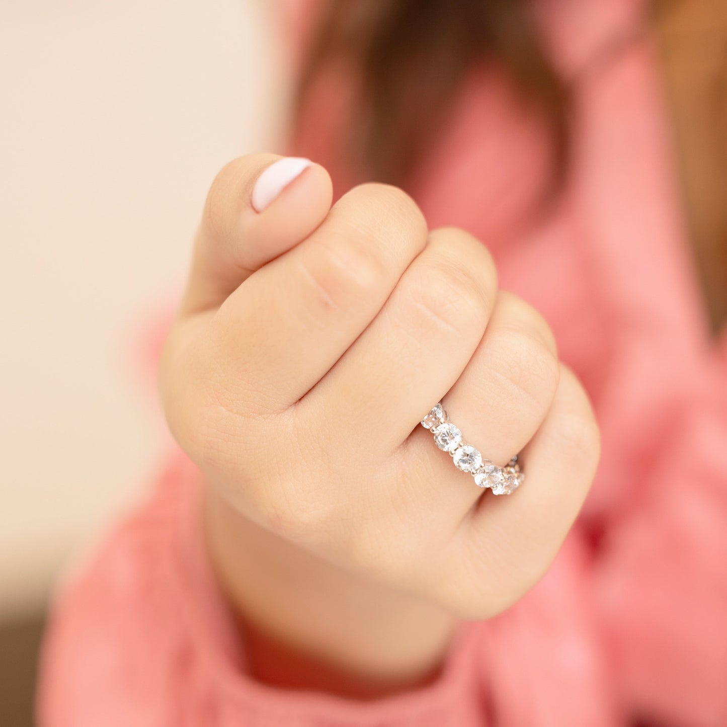 Evelyn Eternity Ring in Silver - Bold and Beautiful Attention Grabber!