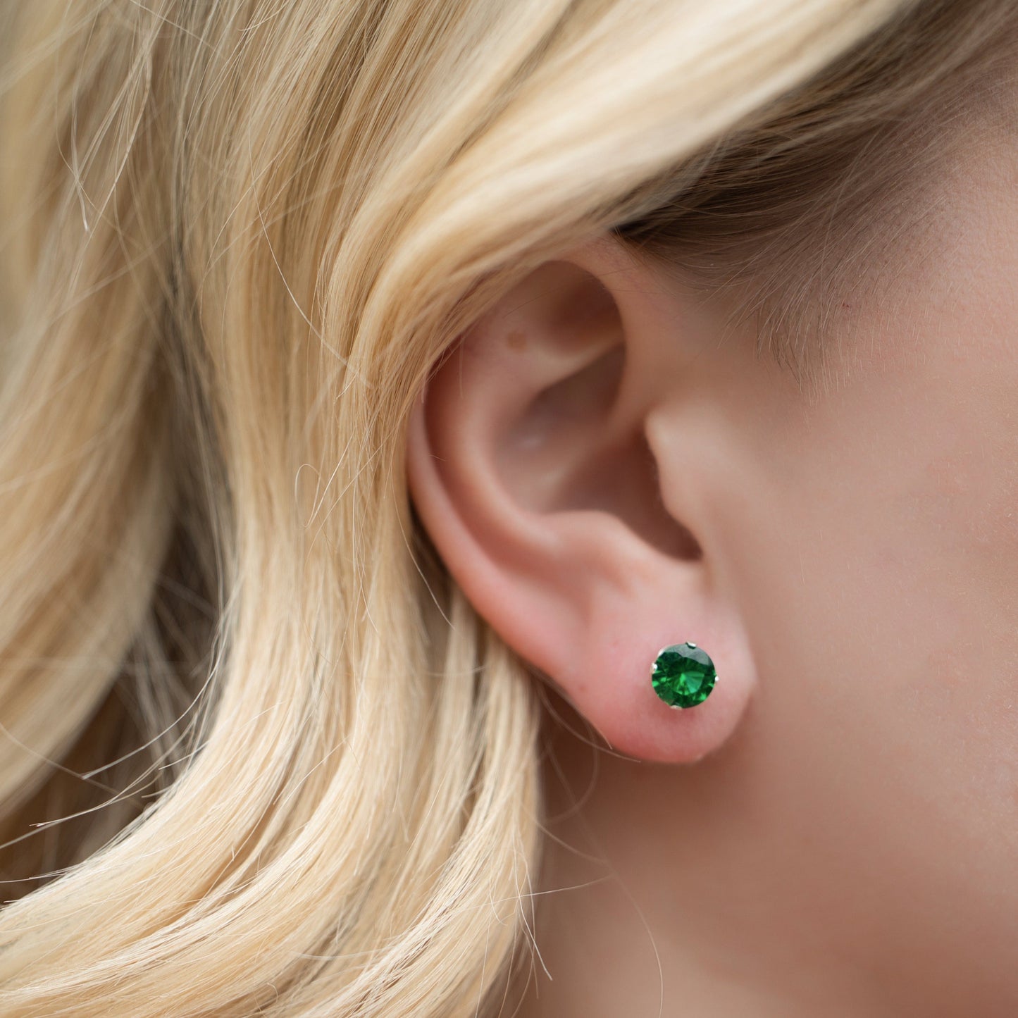 Emerald Earrings in Silver - Celebrate the Holidays with these Dazzlers!