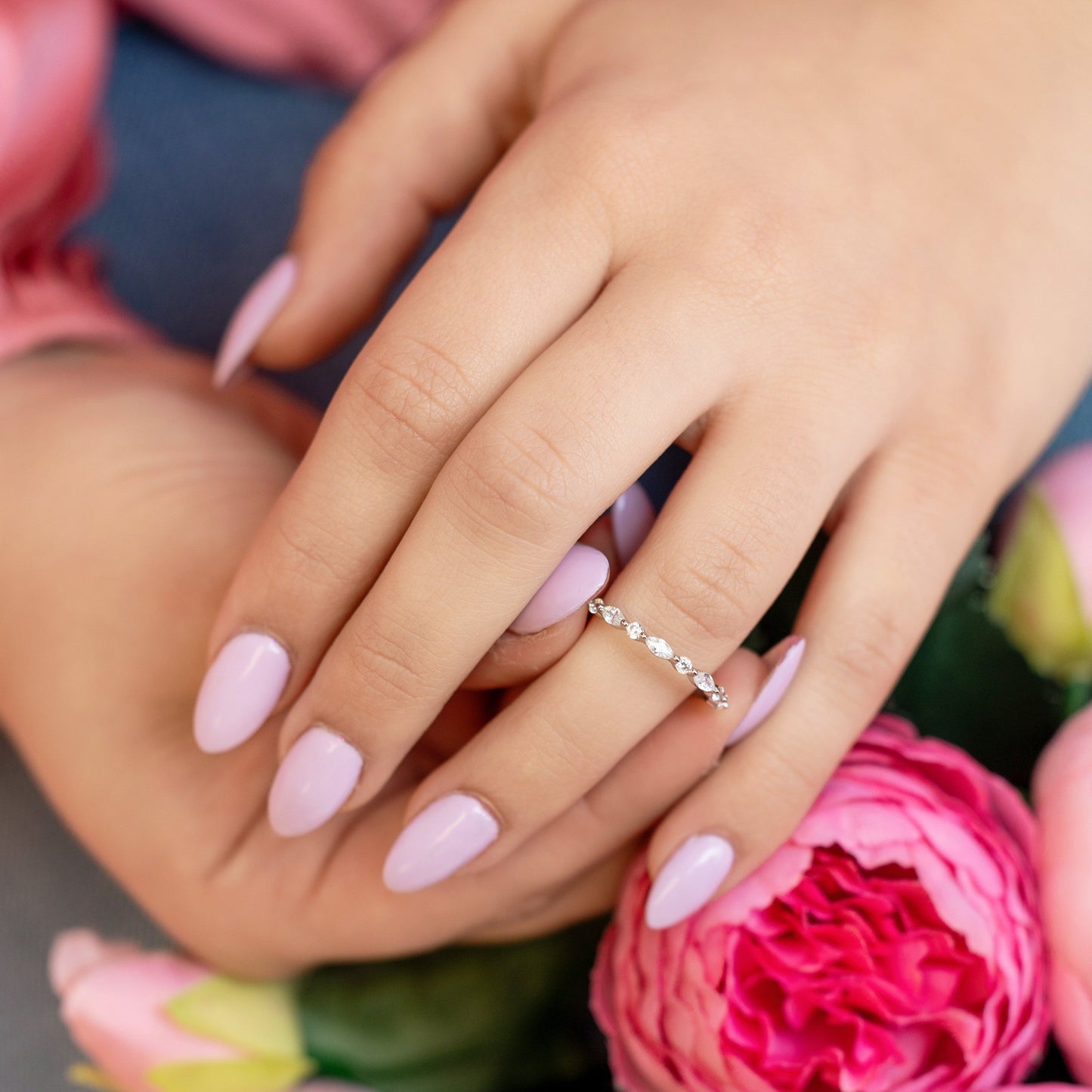 Rosalind Stackable Ring in Silver - Effortlessly Stacks or Stands Alone!