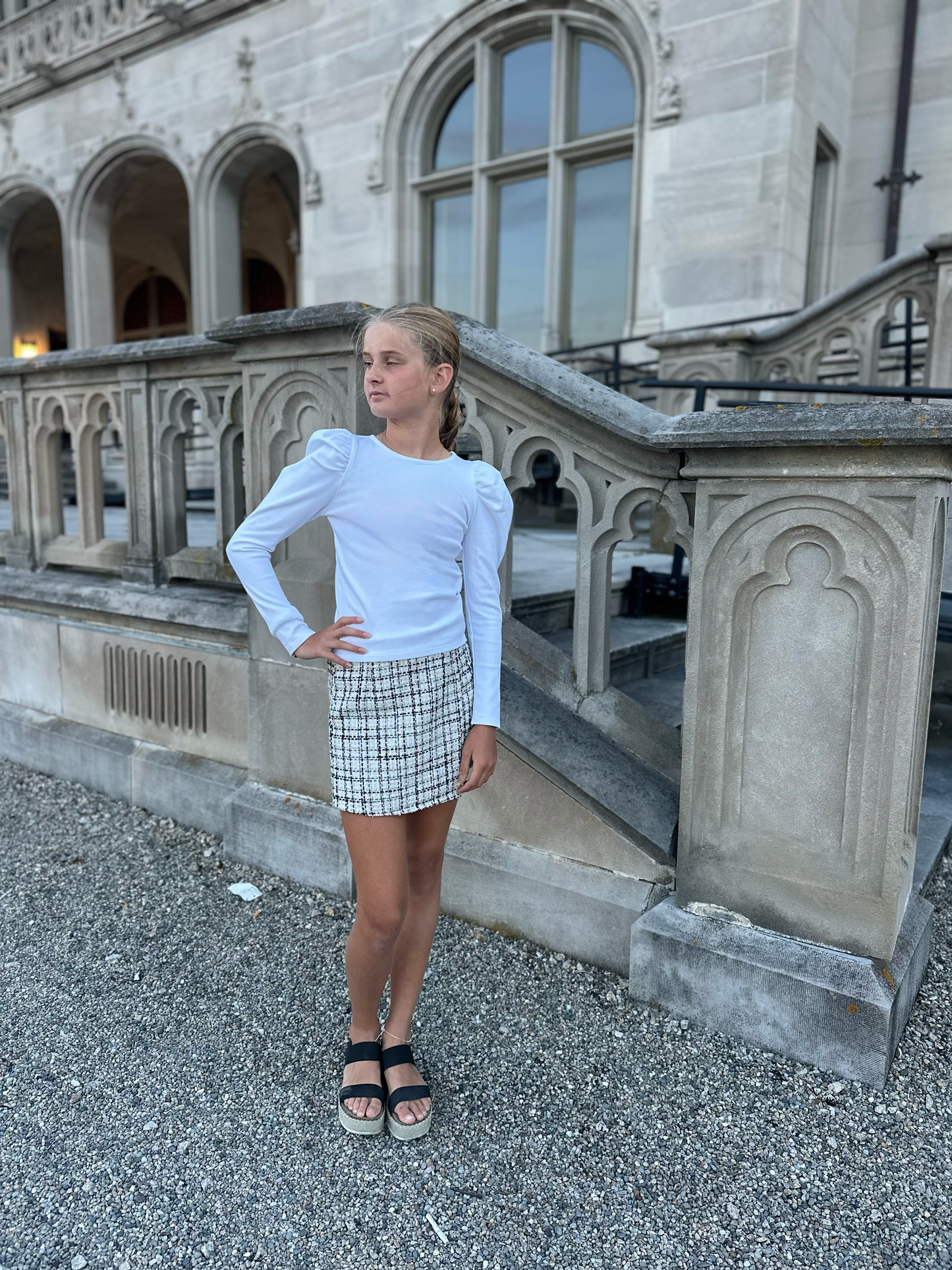 AA Lavender Tweed Ruffle Skort