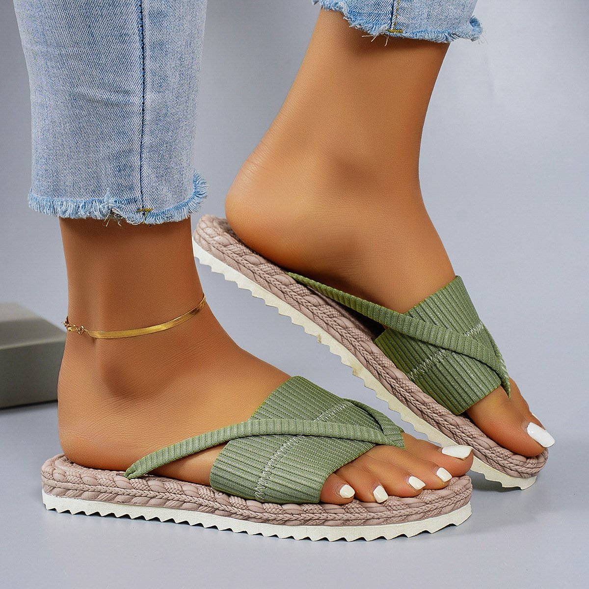 Women's  Beach Vacation Sandals Fashion Toe-Strap Flip-Flops Slipper