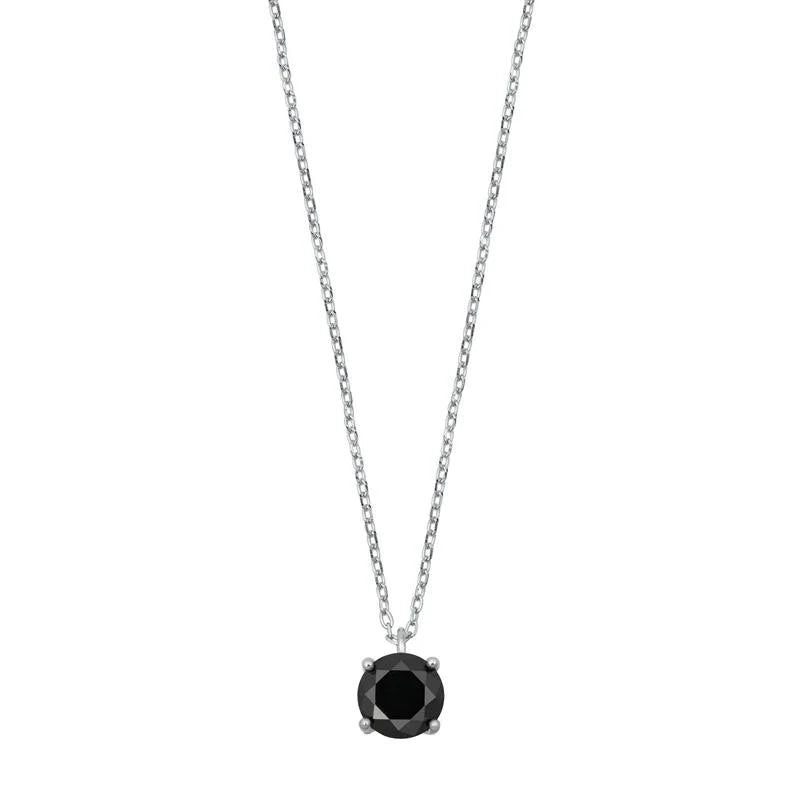 Black Brilliant Round Necklace - A Wardrobe Staple