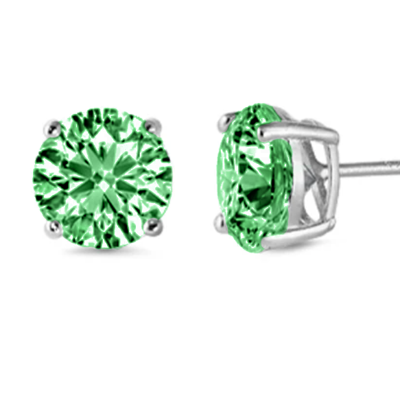 Emerald Earrings in Silver - Celebrate the Holidays with these Dazzlers!