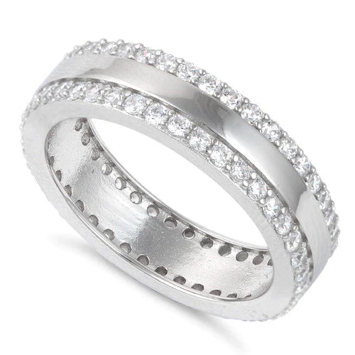 Macey Eternity Ring in Silver - Double the Shine x Infinity