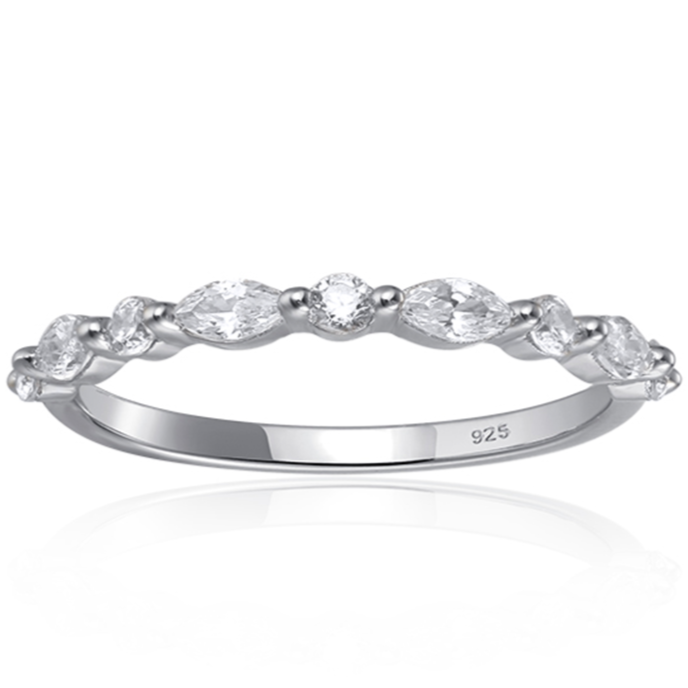 Rosalind Stackable Ring in Silver - Effortlessly Stacks or Stands Alone!