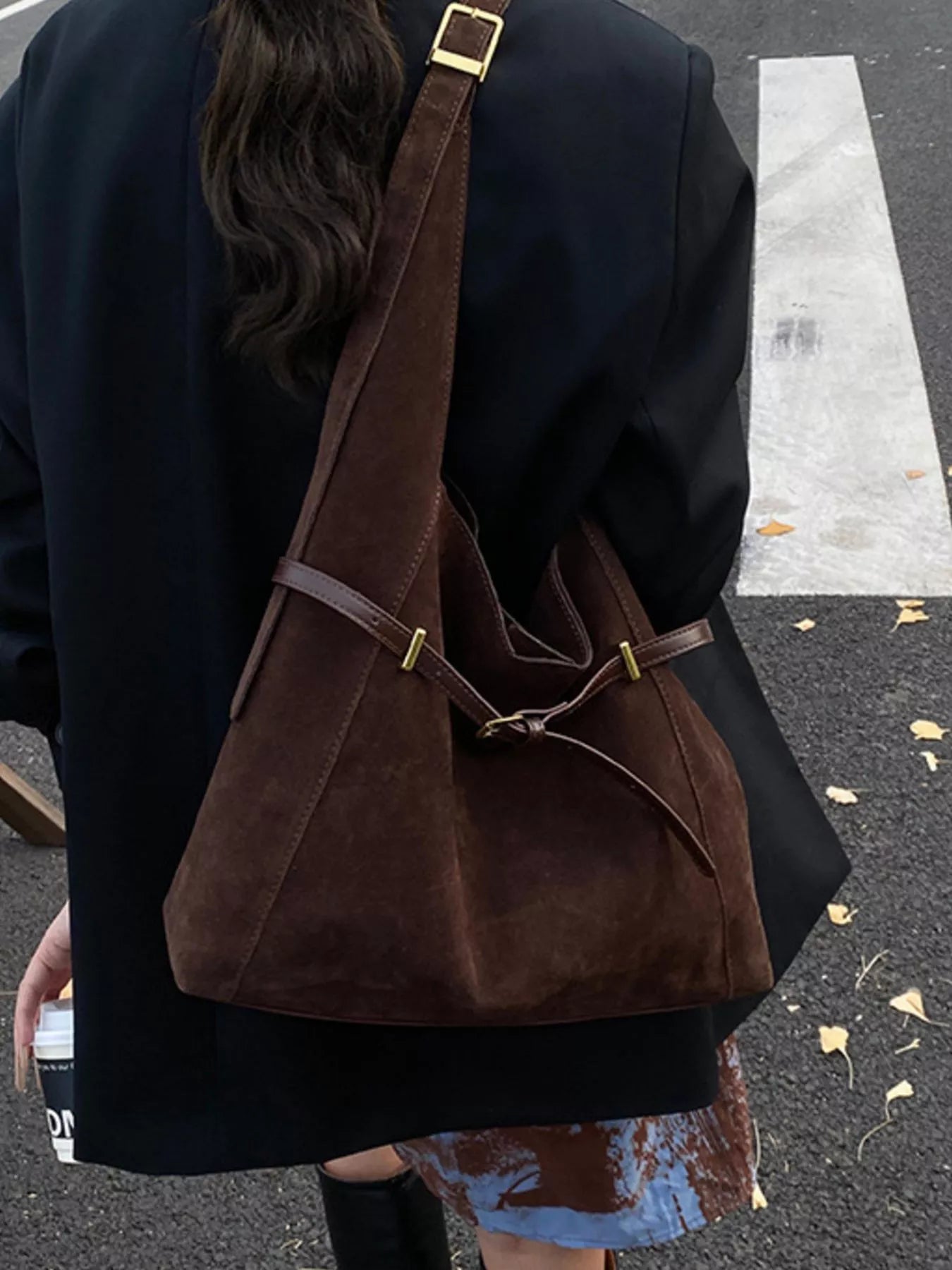 Buckle Adjustable Strap Shoulder Bag
