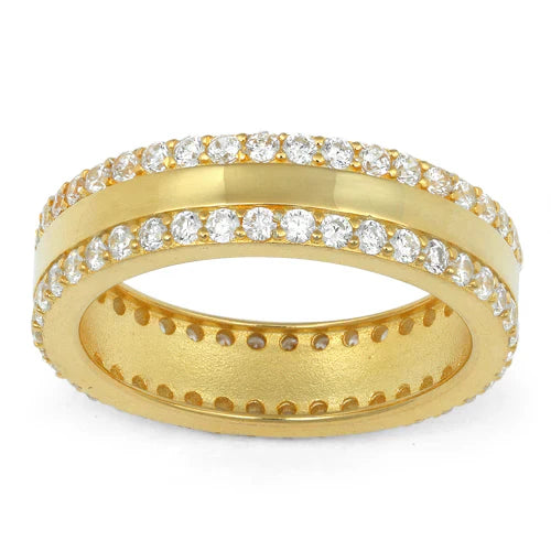 Macey Eternity Ring in Gold - Double the Shine x Infinity