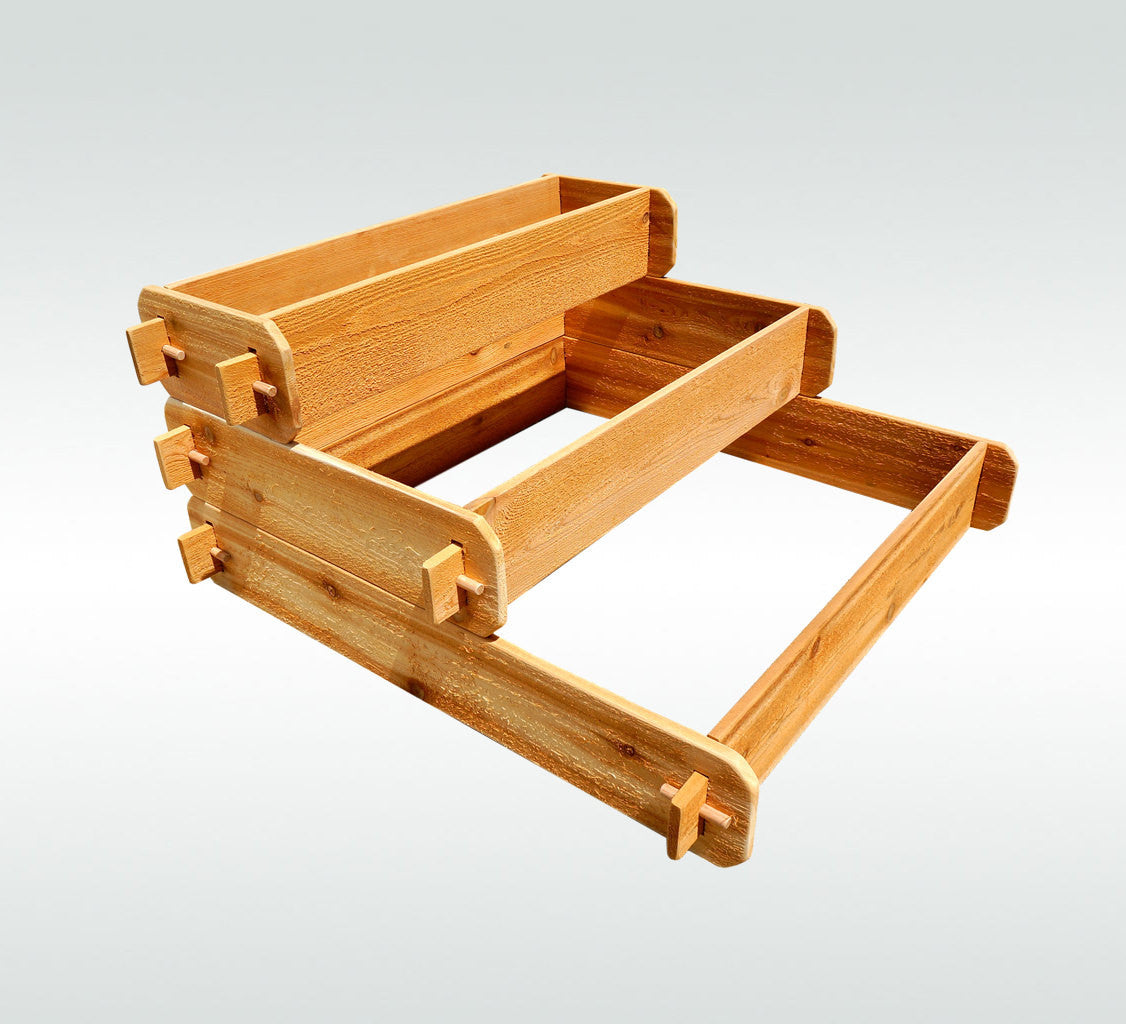 Timberlane Gardens Raised Garden Bed Kit 3 Tiered (1x3 2x3 3x3) Select Cedar Elevated Planter